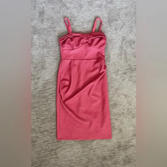 Vixen by Micheline Pitt Jawbreaker Wiggle Pink Lurex Dress - Picture 2 of 6